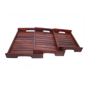 ราคาไม่แพงที่สุด 3 ชิ้นขนาดต่างๆถาดเสิร์ฟอาหารไม้โต๊ะเสิร์ฟถาดอาหารจากผู้ผลิตอินเดีย STAR CRAFT อินเดีย - Product Image 1