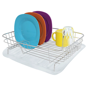 ODM ชั้นวางของโลหะมีสไตล์ชั้นวางจอแสดงผลชั้นวางจานและชามแบบยืนพร้อมเสื่อพลาสติกอุปกรณ์เสริมอ่างล้างจาน - Product Image 1