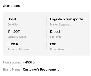 Meilleur!! Camion tracteur diesel 6x4, poids lourd, véhicule commercial pour la logistique à haute capacité et le transport de marchandises mondial - Product Image 5