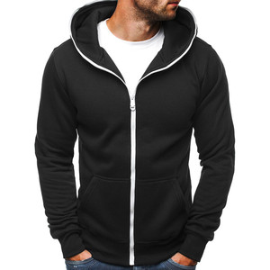 Best Selling Men's Solid Breathable Hoodies Long Sleeves High Quality Cotton/Polyester Winter Warmth Fashionable Streetwear - Product Image 3