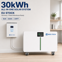 Système de stockage d'énergie domestique (ESS) ULTRASAFE LiFePO4 30 kWh 51,2 V 600 Ah avec barre lumineuse, associé à un onduleur hybride 15 kW pour la sauvegarde d'urgence à domicile, stock UE