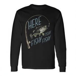 Camiseta promocional de manga larga Here Fishy Fishing - Product Image 2