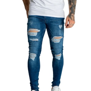 Pantalones Vaqueros Ajustados y Rectos para Hombre, Estilo Urbano Personalizado 2025, Transpirables, Desgastados, de Color Sólido, Mezcla de Spandex/Algodón - Product Image 1