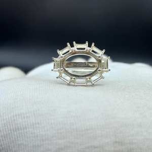 Base de Anillo Ovalada de Plata de Ley 925 de Alta Calidad, 8x10 mm, para Joyería DIY, Suministros de Joyería al por Mayor, Base de Anillo para Piedras Preciosas - Product Image 6