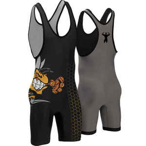 Wrestling Singlets Trending Fashion Factory Rate Mejor fabricante Nuevo estilo Logotipo personalizado Cortar y coser Wrestling Singlets - Product Image 6