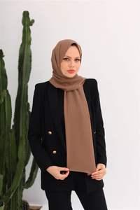 ผ้าคลุมศีรษะฮิญาบสำหรับผู้หญิง ผ้าคลุมไหล่แบบดั้งเดิม เสื้อผ้าอิสลาม ผ้าโพกหัว ผ้าฝ้ายสำหรับฤดูใบไม้ผลิ ขนาด 75x180 ซม. ลายเรียบสำหรับชาวมุสลิม - Product Image 2