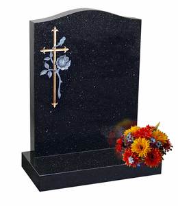 กาแล็กซี่สีดำขัดเงาทันสมัยแผ่นหลุมฝังศพขนาดใหญ่ที่มีเครื่องแกะสลักข้อความและเงา - Product Image 4