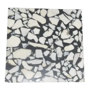 Mini Carreau de Sol Vintage C723 Fritztile Terrazzo 3.75Ó Noir Accent Porcelaine Émaillée pour Extérieur Salon Revêtement de Sol Simple - Product Image 1