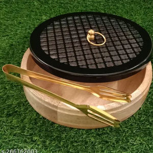 Ustensiles de cuisine élégants de haute qualité Chapati Roti Box en bois et acier avec couvercle détachable et pince Stockage et récipient pour aliments - Product Image 6