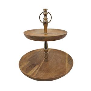 Fantaisie Design Rond En Métal En Bois Gâteau Stand De Luxe Finitions Naturelles De Mariage Fête D'anniversaire Présentoir En Gros En Vrac - Product Image 2