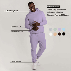 ชุดวอร์มสองชิ้นสำหรับผู้ชายชุดวอร์มผ้าฝ้ายแบบเรียบสำหรับใส่ไปยิมได้รับการตรวจสอบผู้ผลิตในปากีสถาน - Product Image 2