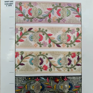 Premium Intricate Design Embroidered Lace Fabric Soft and Durable Sewing Crafting <b>Material</b> for Fashion Shoes Clothing - Product Image 1