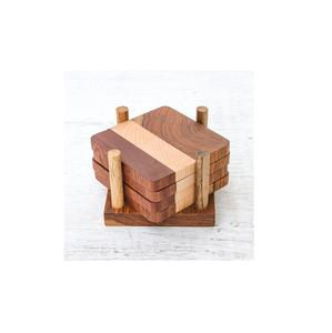 Dessous de verre en bois Design avec matériau de haute qualité Tampons de table Boisson naturelle Thé Tasse à café Petit déjeuner Plaine Banque Tapis en bois - Product Image 4