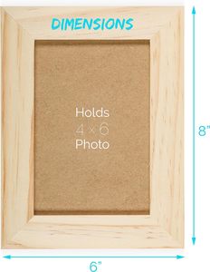 Cadres photo de bricolage, ensemble de cadres d'artisanat 4x6, cadres photo de bricolage en bois de pin massif inachevé, pour les projets de peinture d'art et d'artisanat - Product Image 2