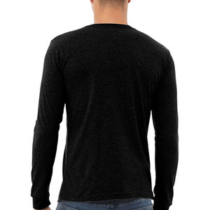 Bella Canvas Hombre Jet Black Jersey Manga Larga-Camisa Negro - Product Image 3