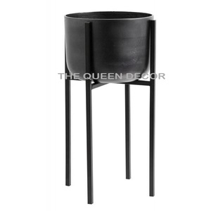 Best Design New Black Metal <b>Plant</b> <b>Stand</b> Durable Black Galvanized Garden <b>Pot</b> <b>Stand</b> with Gold Plating Garden Accent - Product Image 5