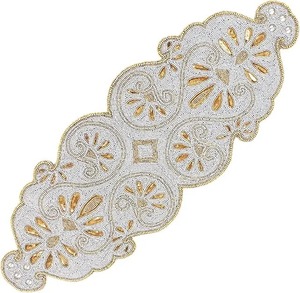 Chất Lượng Cao Sang Trọng Đính Cườm Runner Hoa Phức tạp Thêu Thân Thiện Với Môi Tùy Chỉnh Complimented Miễn Phí Placemat-Cổ Điển - Product Image 6