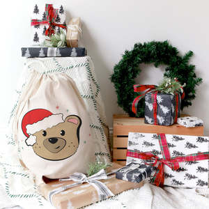Bolsa de Algodón con Diseño de Oso Navideño para Regalos Festivos - Product Image 3