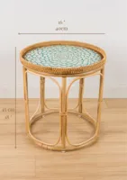 Hochwertiger Anpassbarer Moderner Design Naturrattan Beistelltisch Runder Beistelltisch Möbel für Wohnzimmer Hergestellt in Vietnam