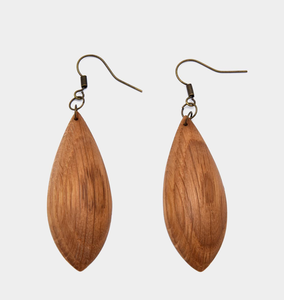 ต่างหูไม้สีน้ำตาลเฉพาะบุคคลต่างหูวงกลมขนาดใหญ่สำหรับผู้หญิงดีไซน์ชิ้นสี่เหลี่ยม - Product Image 4