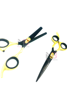 Maquinilla de afeitar de peluquero con revestimiento de Color dorado y negro afilado de acero inoxidable de calidad Superior, tijeras para el cuidado del cabello, recorte, corte de peluquero - Product Image 5