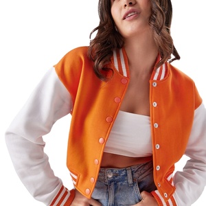 Vestes universitaires courtes pour femmes les plus vendues, logo brodé personnalisé, tissu imprimé, service OEM ODM, 2026 - Product Image 2