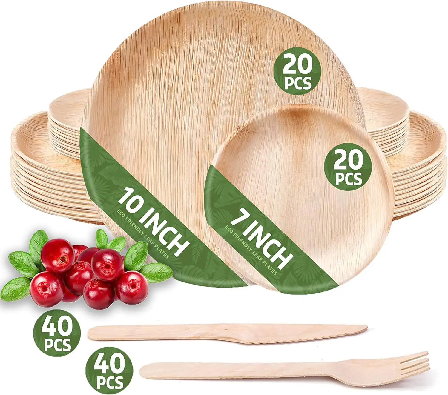 Platos de bambú biodegradables y desechables de alta calidad, platos redondos de hoja de palma Areca de 10 pulgadas para Catering, eventos y restaurantes