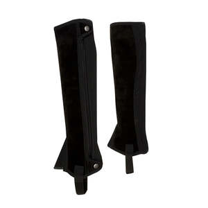 Chaparreras de Cuero de Gamuza Hechas a Medida, Cierre Recto, Producto Ecuestre Negro de la Mejor Calidad, Equipo de Equitación para Caballos Medios y Mini - Product Image 3