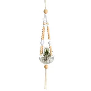 Jardinières en macramé de conception fantastique avec des Pots en verre décoration extérieure articles de jardin décoration de la maison la plus exigeante fleur suspendue