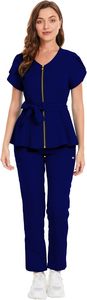 Top Sell Breathable Satin Hospital Uniforms Casual Medical <b>Scrubs</b> Women Custom Embroidery Stretch Short Sleeve <b>Nursing</b> <b>Scrub</b> - Product Image 5