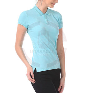 เสื้อโปโลผ้าคอตตอนสำหรับผู้หญิงเสื้อโปโลแห้งเร็วระบายอากาศสีพื้นพิมพ์ลายสไตล์กีฬาลำลองแขนสั้นผ้าแคนวาส - Product Image 4