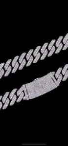 Collar de Cadena Cubana de Lujo con Incrustaciones de Diamantes, Moissanita VVS, Chapado en Rodio, Plata de Ley Ortodoxa, Joyería para Regalo de Fiesta - Product Image 2