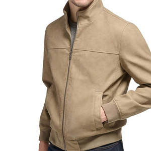 Chaqueta Bomber de Cuero para Hombre, Color Sólido, Estilo Casual de Invierno, Cuello Alto, Cómoda, con Diseño Elegante y Recubrimiento - Product Image 2