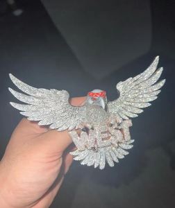 Colgante de Plata de Ley 925 hecho a mano con letras de búho volador, colgante de sueño de Hip Hop personalizado, moissanita de diamante de joyería de moda, aleación - Product Image 3