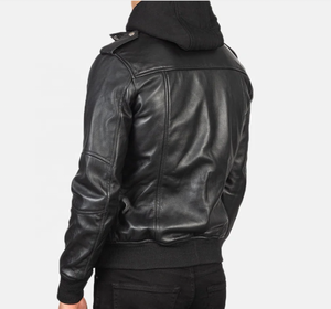 2007-2026 Model Men's Blue Leather <b>Bomber</b> <b>Jackets</b> New Fashion Coats <b>Jackets</b> Eco-Friendly Breathable Windproof <b>Vintage</b> <b>Jacket</b> - Product Image 2