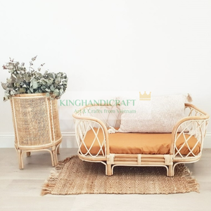 Enchanted Home เตียงสัตว์เลี้ยง,อุปกรณ์เสริมสำหรับแมวและสุนัขหวายธรรมชาติทอมือ - Product Image 1