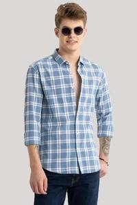 Camisa informal a cuadros de corte regular para hombre con cuello extendido Comodidad atemporal con estilo diario - Product Image 5
