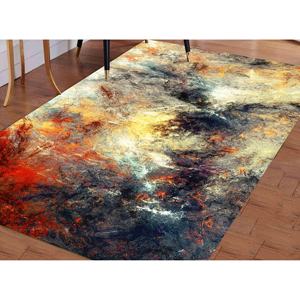 Tapis imprimé abstrait coloré - Design moderne pour chambre et cuisine, tapis en chenille - Product Image 1