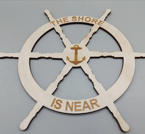 Poignée de douche de roue de navires nautique et unique Roue de navire Coupe à la main décoration murale nautique roue de navire avec ancre - Product Image 2