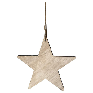 ที่แขวนคริสต์มาสขนาด10x10ซม. ทำด้วยมือผนังไม้รูปดาวทำด้วยมือพร้อมปอกระเจาสำหรับตกแต่งบ้าน - Product Image 1