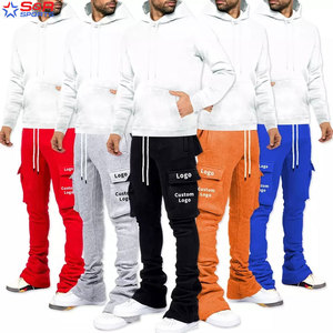 Venta al por mayor de chándales apilados con cremallera apilados personalizados para hombre de diseño personalizado de color sólido Unisex ropa de calle de invierno cómodos para hombres apilados - Product Image 3