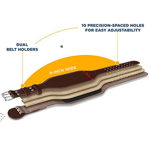 Ceintures de gymnastique en peau de vache Powerlifting Fitness Ceinture en cuir d'haltérophilie 10mm 13mm Ceintures de soutien du dos pour adultes - Product Image 5