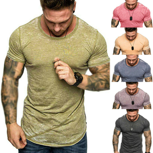 Camiseta de ajuste regular para hombre, camiseta informal de verano para gimnasio, camiseta de manga corta para Fitness, entrenamiento para clima cálido, 100% algodón transpirable - Product Image 6