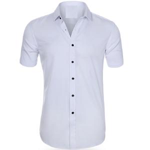 Camisa de Manga Corta Casual de Verano para Hombre, Personalizada, de Alta Calidad, 100% Poliéster, Corte Ajustado, con Botones y Logotipo Formal - Product Image 5