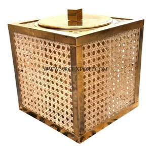 Cubo de basura de madera de Metal de Color marrón oscuro recién llegado de gran tamaño hecho a mano diseño de tendencia interior cubo de basura para el hogar suministro - Product Image 2