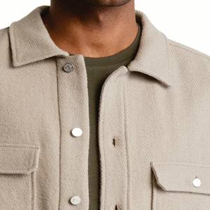 Diseño personalizado de alta calidad de los hombres botón a presión Chore Chaqueta ligera de algodón elástico chaqueta de la camisa - Product Image 2