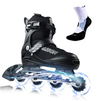 Nouveau design Couleur Adultes Patins à roues alignées Chaussures Taille réglable Full Clignotant Roller Patin à roues alignées pour enfants et adultes