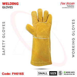 ขายส่งถุงมือเชื่อมทนความร้อน 2024 หนังวัวชั้นนําแยกเครื่องเชื่อมหนังถุงมือทํางานเพื่อความปลอดภัยถุงมือหนังจากปากีสถาน - Product Image 3