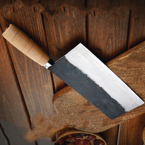 Cuchillo de cocina de acero al carbono hecho a mano, de alta calidad, para cortar verduras, Chef, con Funda de cuero - Product Image 5