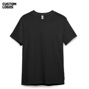 T-shirt noir à manches courtes en coton basique uni blanc col rond été dames t-shirts femmes - Product Image 1